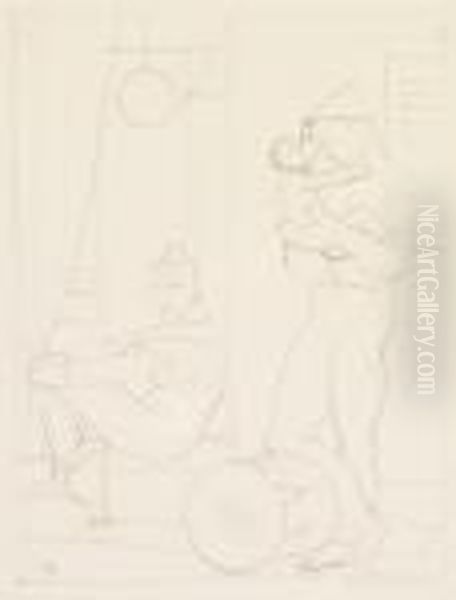 Saltimbanques Oil Painting by Maurice Barraud