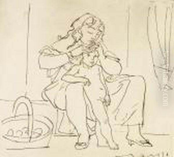 Folge Von 4 Blatt Der Suite Espagnole Oil Painting by Maurice Barraud