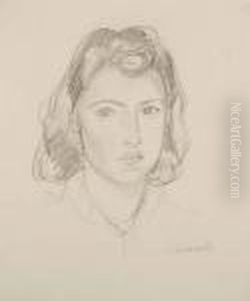 Madchenportrat. Oil Painting by Maurice Barraud