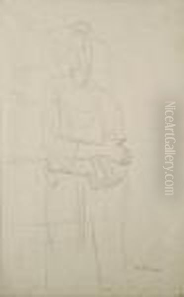 Stehende Frau Mit Hut Oil Painting by Maurice Barraud