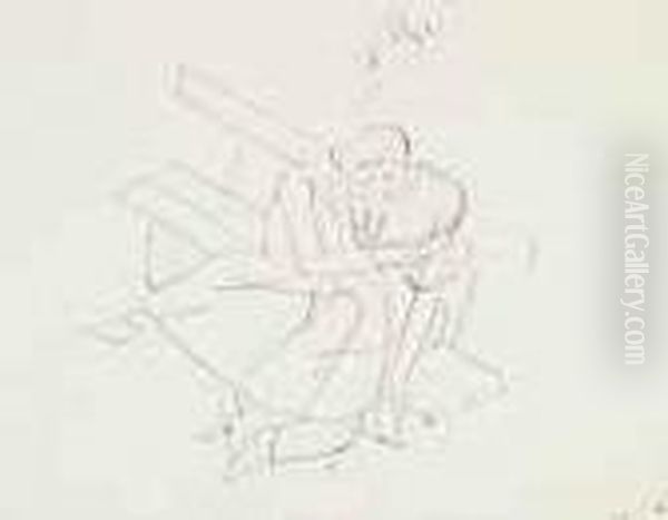 Liebespaar Auf Einer Gartenbank Oil Painting by Maurice Barraud