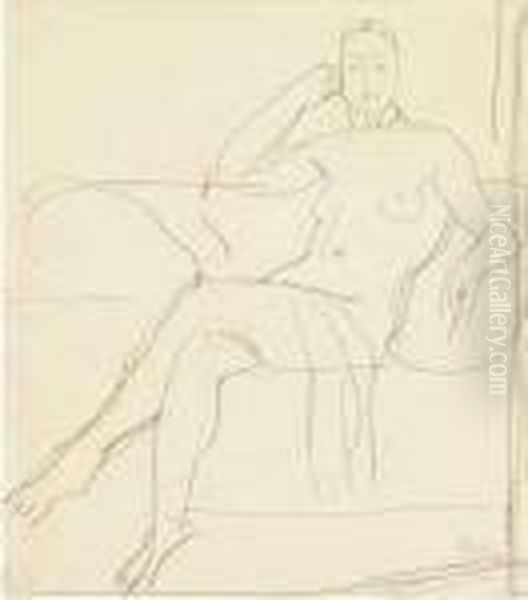 Sitzender Frauenakt Oil Painting by Maurice Barraud