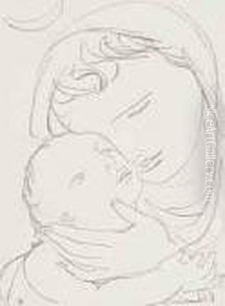 Mutter Mit Kind Oil Painting by Maurice Barraud