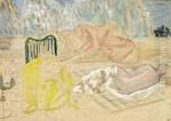 Gesellige Runde Mit Musik Oil Painting by Maurice Barraud