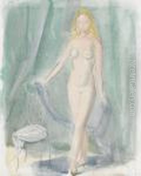 Stehender Frauenakt Oil Painting by Maurice Barraud