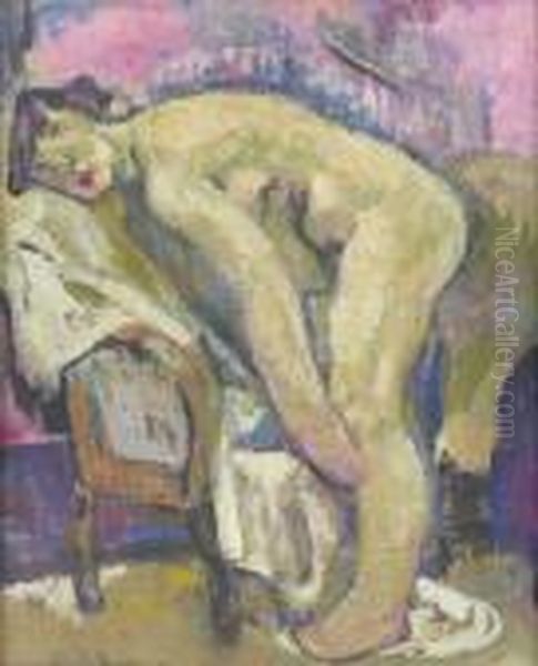 Femme Inclinee En Avant Oil Painting by Maurice Barraud