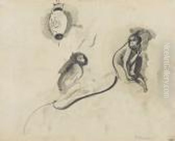 Singes Oil Painting by Maurice Barraud