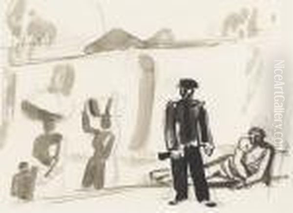 La Guerre. Oil Painting by Maurice Barraud