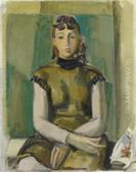 Dame Au Bouquet Oil Painting by Maurice Barraud