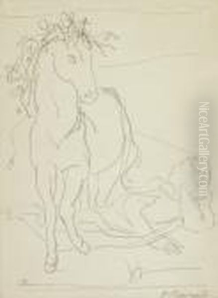 Junge Frau Und Pferd Oil Painting by Maurice Barraud