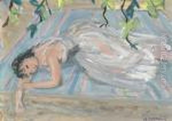 Liegende Balletttanzerin Oil Painting by Maurice Barraud