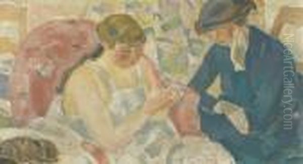 Les Amies Oil Painting by Maurice Barraud