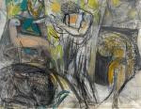 Figur Mit Wilden Tieren Oil Painting by Maurice Barraud