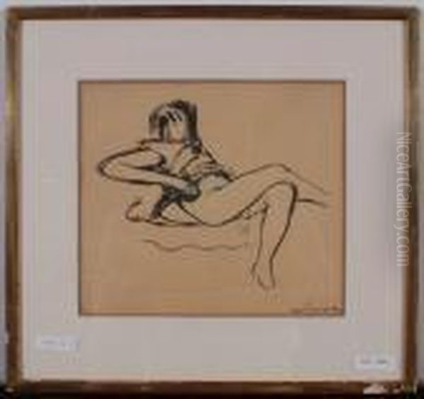 Reclining Woman. Oil Painting by Maurice Barraud