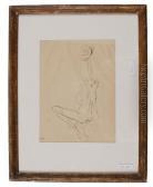 Woman With Mask. Oil Painting by Maurice Barraud