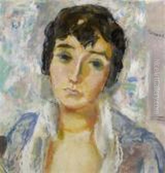 Portrait Of Madame Vautier. Circa 1916. Oil Painting by Maurice Barraud