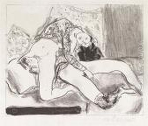 Six Erotic Motifs. Produced Between 1912 And 1916. Oil Painting by Maurice Barraud