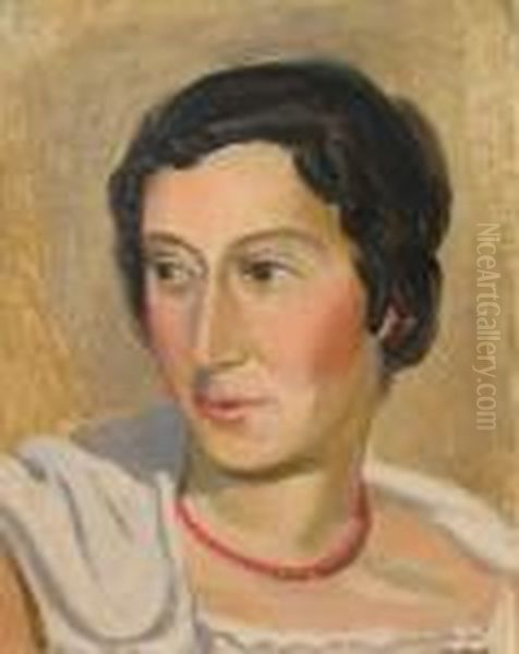Femme Au Collier Oil Painting by Maurice Barraud