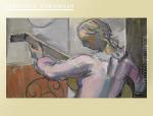 Lautenspielerin Oil Painting by Maurice Barraud