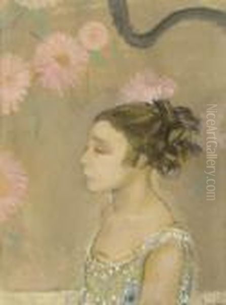 Girl In Profile. Oil Painting by Maurice Barraud