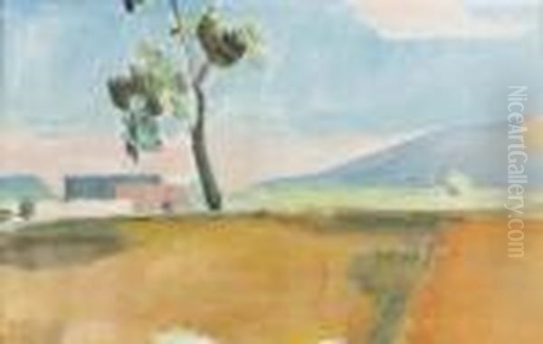 Sudliche Landschaft Mit Baum Und Haus. Oil Painting by Maurice Barraud