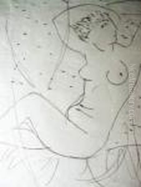 Maurice, Jeune Fille Allongee Oil Painting by Maurice Barraud