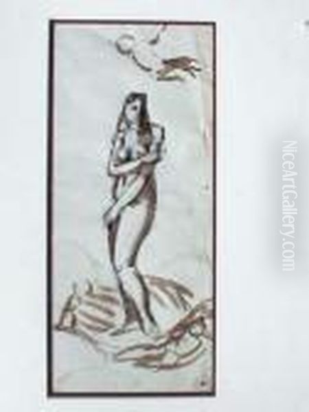 Odalisque Entouree De Cherubins Oil Painting by Maurice Barraud