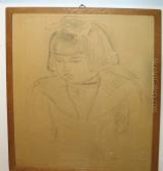 Portrait De Jeune Femme Oil Painting by Maurice Barraud