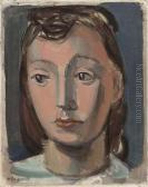 Portrait Of A Greek Girl Oil Painting by Maurice Barraud