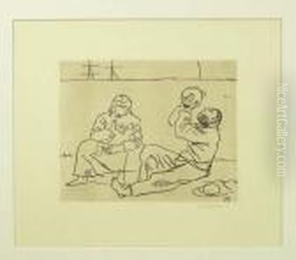 Familie. Oil Painting by Maurice Barraud