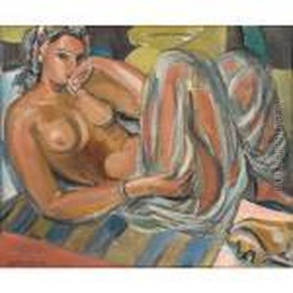 Nu Couche Oil Painting by Maurice Barraud