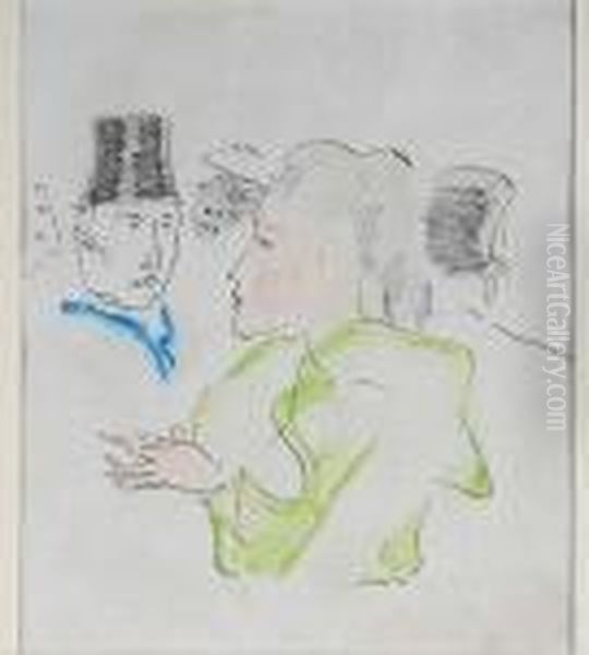 Trois Personnages Oil Painting by Maurice Barraud