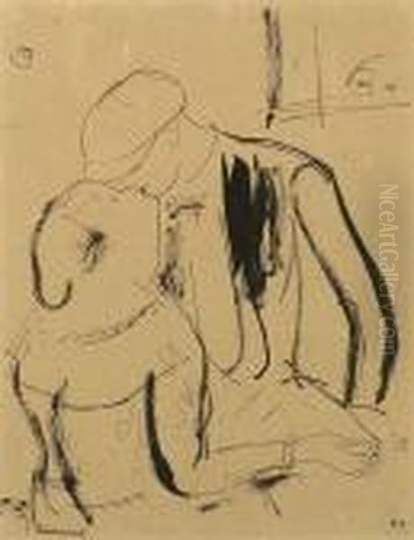 Le Baiser Oil Painting by Maurice Barraud