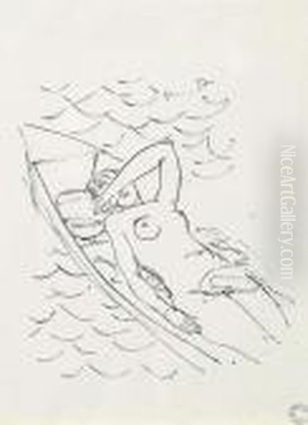 Femme Dans Un Bateau Oil Painting by Maurice Barraud