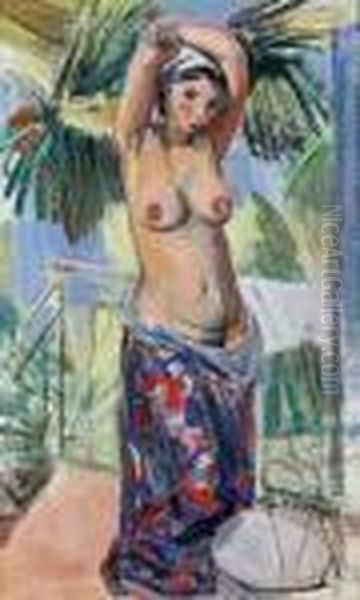 Nu Au Jardin. Oil Painting by Maurice Barraud