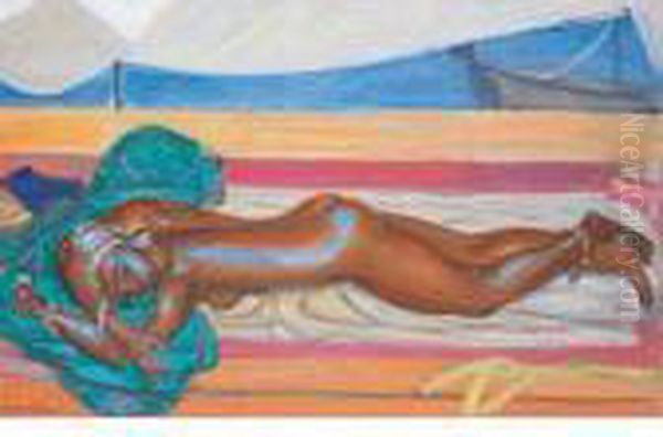 Liegender Frauenakt Oil Painting by Maurice Barraud