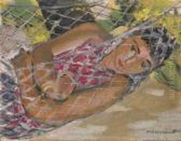 Dame Dans Le Hamac Oil Painting by Maurice Barraud