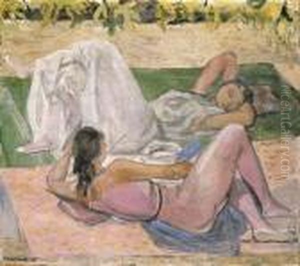 Sous Le Figuier Oil Painting by Maurice Barraud