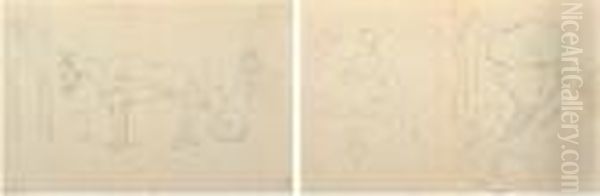 Album Di Disegni Oil Painting by Giovanni Bartolena