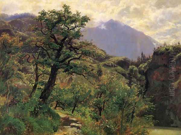Schwyz near Brunnen Oil Painting by William Stanley Haseltine