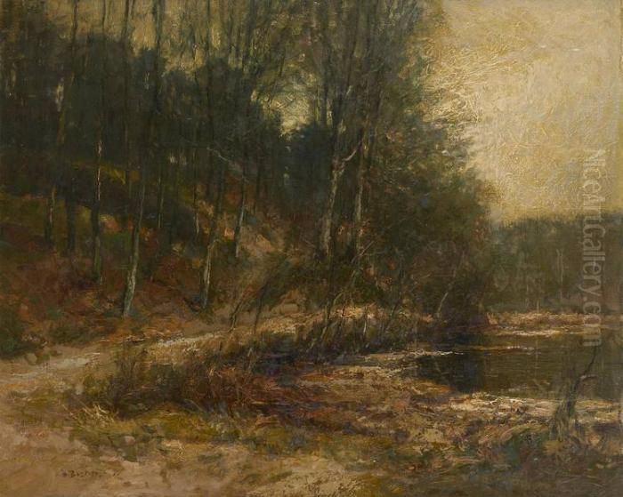 Etang Du Rouge-cloitre Oil Painting by Alfred Bastien