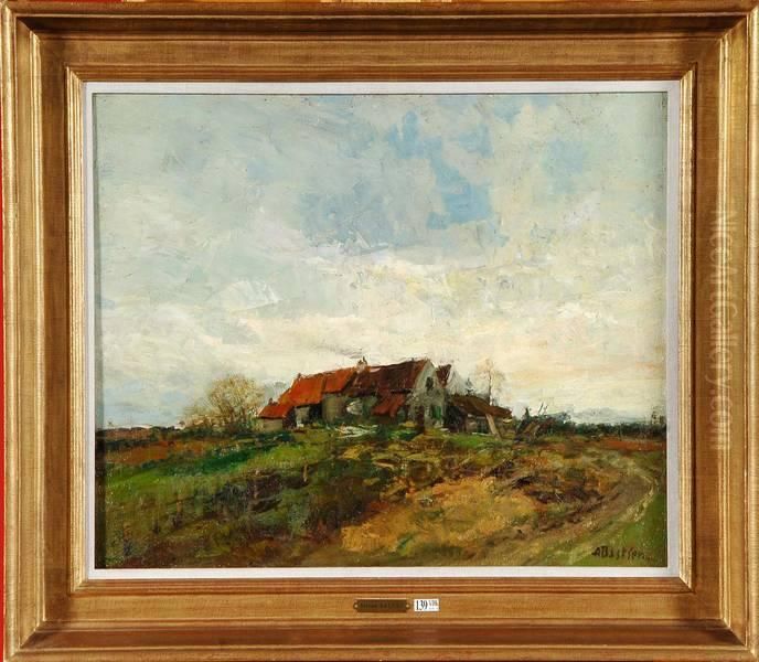 Paysage A La Fermette Oil Painting by Alfred Bastien