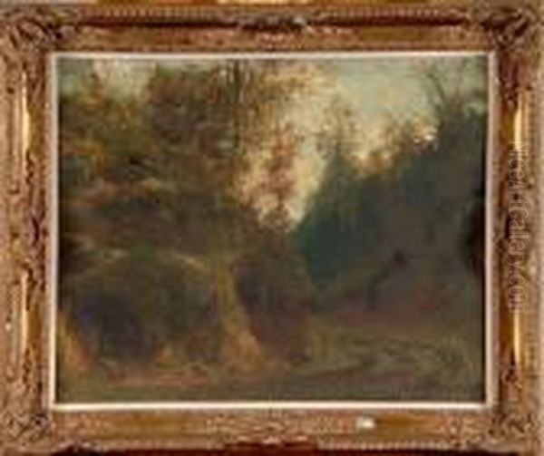 Chemin En Foret En Ardenne Oil Painting by Alfred Bastien