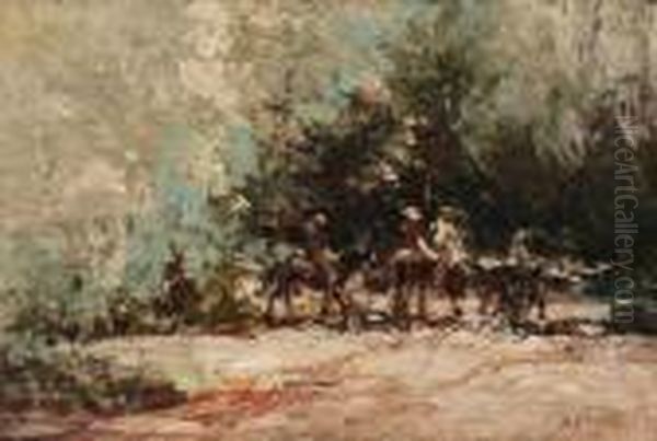 Les Cavaliers Oil Painting by Alfred Bastien