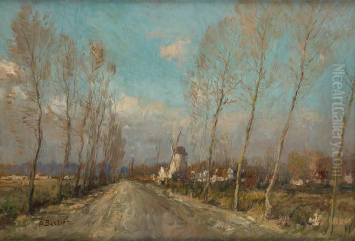 Le Chemin Du Moulin Oil Painting by Alfred Bastien