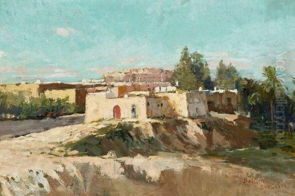 Vue De Bou-saada Oil Painting by Alfred Bastien