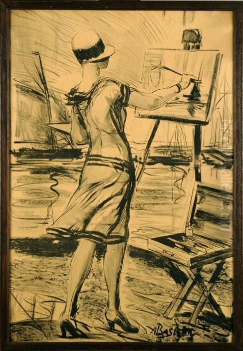 Le Peintre Oil Painting by Alfred Bastien