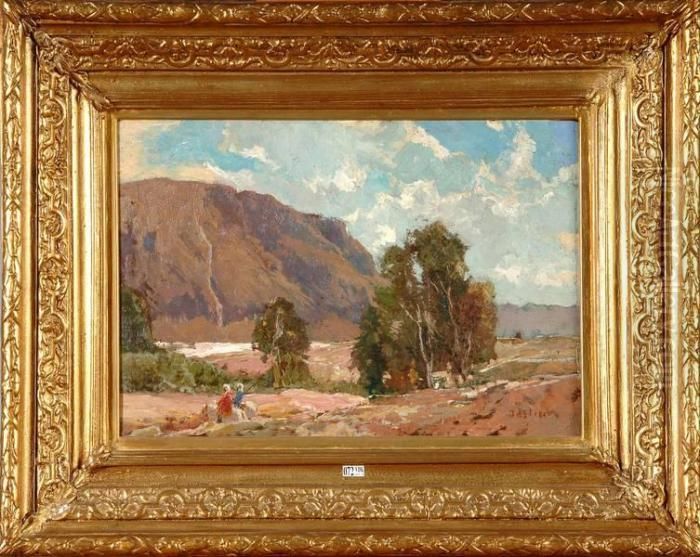 Paysage Algerien Anime Oil Painting by Alfred Bastien