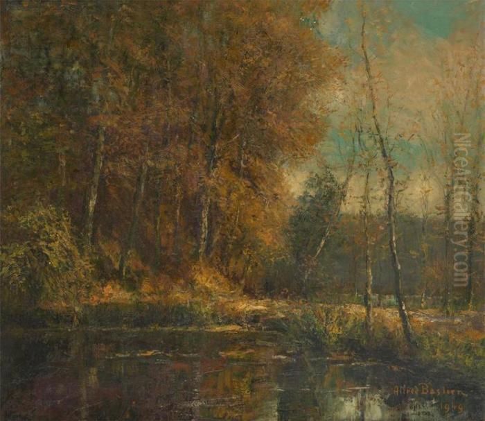 Etang Du Rouge-cloitre Oil Painting by Alfred Bastien