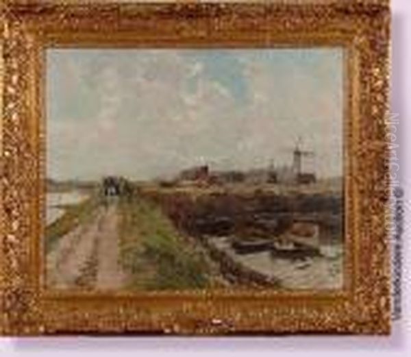 Berge Animee Oil Painting by Alfred Bastien